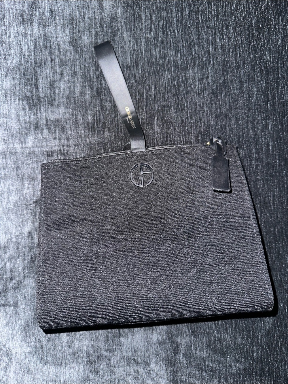 Giorgio Armani Beauty Black Cosmetic Bag Wristlet Pouch